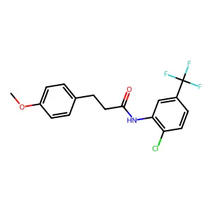 N-[2-chloro-5-(trifluoromethyl)phenyl]-3-(4-methoxyphenyl)propanamide structure