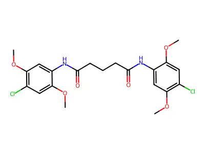 N~1~,N~5~-bis(4-chloro-2,5-dimethoxyphenyl)pentanediamide structure