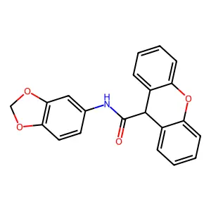 N-(1,3-benzodioxol-5-yl)-9H-xanthene-9-carboxamide structure
