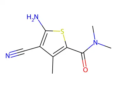 5-amino-4-cyano-N,N,3-trimethylthiophene-2-carboxamide structure