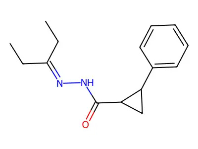 N'-(1-ethylpropylidene)-2-phenylcyclopropanecarbohydrazide structure