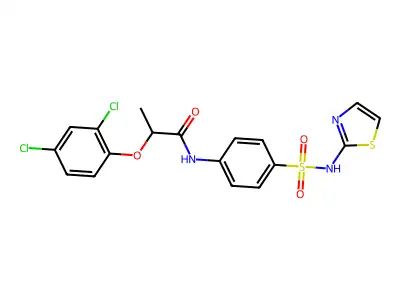 2-(2,4-dichlorophenoxy)-N-[4-(1,3-thiazol-2-ylsulfamoyl)phenyl]propanamide structure