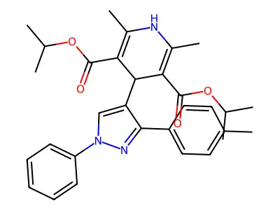 DIISOPROPYL 2,6-DIMETHYL-4-[3-(4-METHYLPHENYL)-1-PHENYL-1H-PYRAZOL-4-YL]-1,4-DIHYDRO-3,5-PYRIDINEDICARBOXYLATE structure