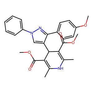 dimethyl 4-[3-(4-methoxyphenyl)-1-phenyl-1H-pyrazol-4-yl]-2,6-dimethyl-1,4-dihydropyridine-3,5-dicarboxylate structure