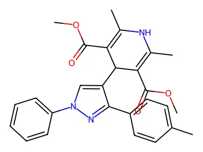 dimethyl 2,6-dimethyl-4-[3-(4-methylphenyl)-1-phenyl-1H-pyrazol-4-yl]-1,4-dihydropyridine-3,5-dicarboxylate structure