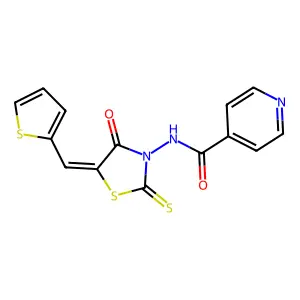 N-(4-Oxo-5-(2-thienylmethylene)-2-thioxo-1,3-thiazolidin-3-YL)isonicotinamide structure