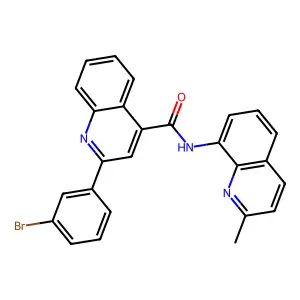 2-(3-bromophenyl)-N-(2-methyl-8-quinolinyl)-4-quinolinecarboxamide structure