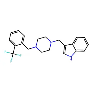 3-({4-[2-(trifluoromethyl)benzyl]piperazin-1-yl}methyl)-1H-indole structure