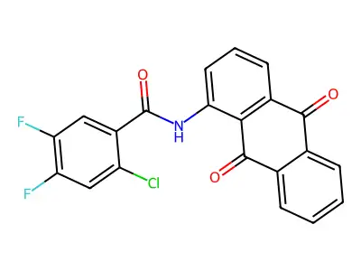 2-chloro-N-(9,10-dioxoanthracen-1-yl)-4,5-difluorobenzamide structure