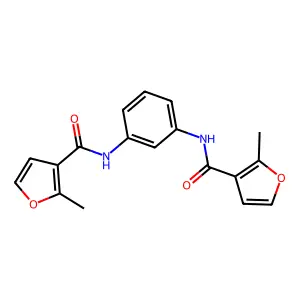 2-methyl-N-[3-[(2-methylfuran-3-carbonyl)amino]phenyl]furan-3-carboxamide structure