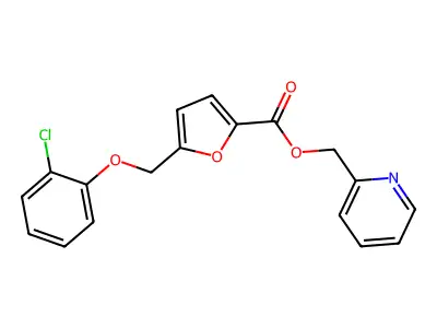 Pyridin-2-ylmethyl 5-[(2-chlorophenoxy)methyl]furan-2-carboxylate structure