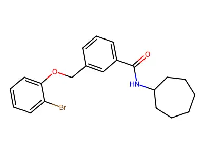 3-[(2-bromophenoxy)methyl]-N-cycloheptylbenzamide structure