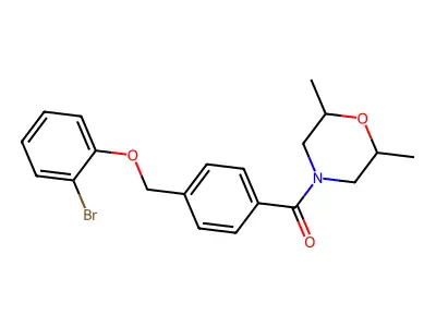 4-{4-[(2-Bromophenoxy)methyl]benzoyl}-2,6-dimethylmorpholine structure