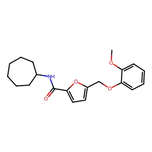 N-cycloheptyl-5-[(2-methoxyphenoxy)methyl]furan-2-carboxamide structure