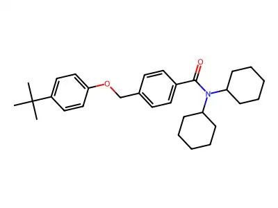 4-[(4-tert-butylphenoxy)methyl]-N,N-dicyclohexylbenzamide structure