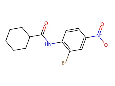 N-(2-bromo-4-nitrophenyl)cyclohexanecarboxamide structure