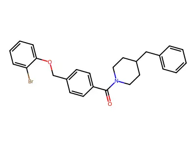4-Benzyl-1-{4-[(2-bromophenoxy)methyl]benzoyl}piperidine structure