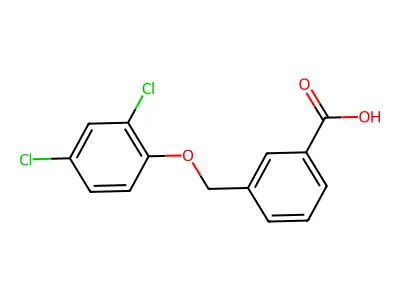 3-[(2,4-Dichlorophenoxy)methyl]benzoic acid structure