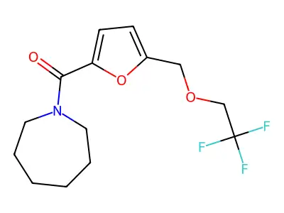 1-{5-[(2,2,2-Trifluoroethoxy)methyl]-2-furoyl}azepane structure