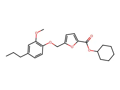Cyclohexyl 5-[(2-methoxy-4-propylphenoxy)methyl]furan-2-carboxylate structure