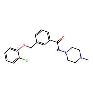 3-[(2-chlorophenoxy)methyl]-N-(4-methylpiperazin-1-yl)benzamide structure