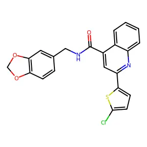 N-(1,3-Benzodioxol-5-ylmethyl)-2-(5-chloro-2-thienyl)-4-quinolinecarboxamide structure