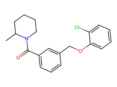 2-Chlorophenyl 3-[(2-methyl-1-piperidinyl)carbonyl]benzyl ether structure
