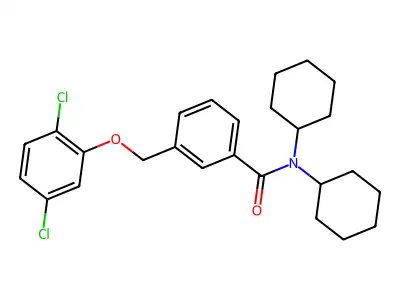 N,N-dicyclohexyl-3-[(2,5-dichlorophenoxy)methyl]benzamide structure