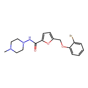 5-[(2-bromophenoxy)methyl]-N-(4-methylpiperazin-1-yl)furan-2-carboxamide structure