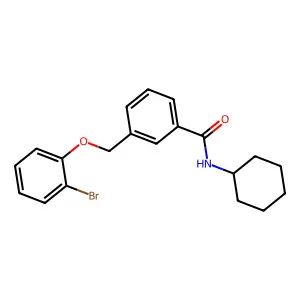 3-[(2-bromophenoxy)methyl]-N-cyclohexylbenzamide structure