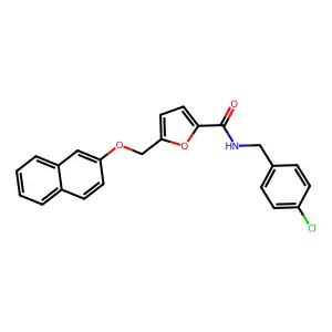 N-[(4-chlorophenyl)methyl]-5-(naphthalen-2-yloxymethyl)furan-2-carboxamide structure