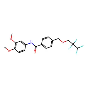 N-(3,4-dimethoxyphenyl)-4-[(2,2,3,3-tetrafluoropropoxy)methyl]benzamide structure