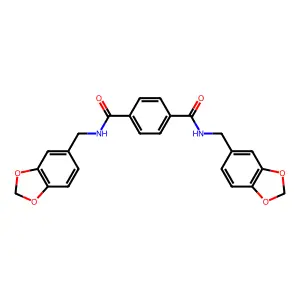 1-N,4-N-bis(1,3-benzodioxol-5-ylmethyl)benzene-1,4-dicarboxamide structure