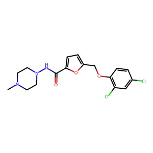 5-[(2,4-dichlorophenoxy)methyl]-N-(4-methylpiperazin-1-yl)furan-2-carboxamide structure