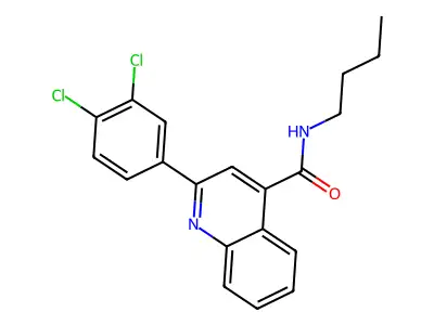 N-butyl-2-(3,4-dichlorophenyl)-4-quinolinecarboxamide structure