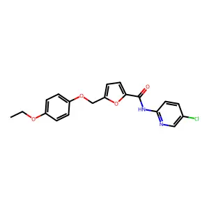 N-(5-chloropyridin-2-yl)-5-[(4-ethoxyphenoxy)methyl]furan-2-carboxamide structure