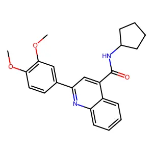 N-cyclopentyl-2-(3,4-dimethoxyphenyl)quinoline-4-carboxamide structure