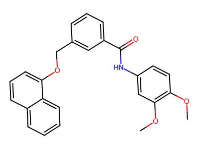 N-(3,4-dimethoxyphenyl)-3-[(1-naphthyloxy)methyl]benzamide structure