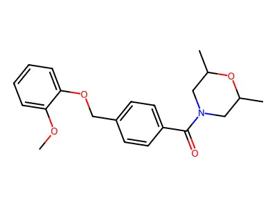 (2,6-Dimethylmorpholin-4-yl)-[4-[(2-methoxyphenoxy)methyl]phenyl]methanone structure