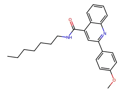 N-heptyl-2-(4-methoxyphenyl)quinoline-4-carboxamide structure