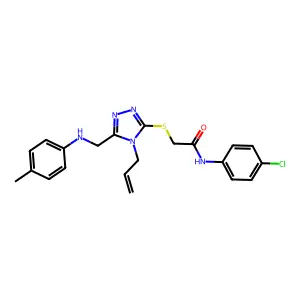 2-{[4-allyl-5-(4-toluidinomethyl)-4H-1,2,4-triazol-3-yl]sulfanyl}-N-(4-chlorophenyl)acetamide structure