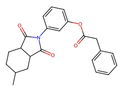 3-(5-methyl-1,3-dioxooctahydro-2H-isoindol-2-yl)phenyl phenylacetate structure