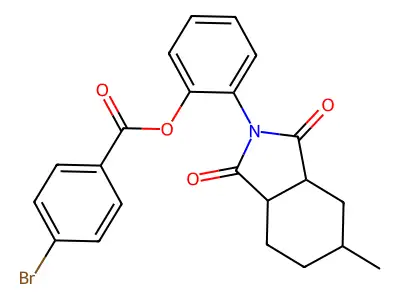 2-(5-methyl-1,3-dioxooctahydro-2H-isoindol-2-yl)phenyl 4-bromobenzoate structure