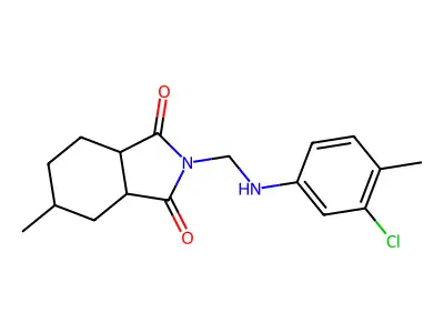 2-[(3-chloro-4-methylanilino)methyl]-5-methyl-3a,4,5,6,7,7a-hexahydroisoindole-1,3-dione structure