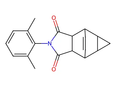 2-(2,6-dimethylphenyl)hexahydro-4,6-ethenocyclopropa[f]isoindole-1,3(2H,3aH)-dione structure