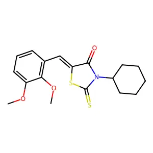 5-[(2,3-Dimethoxyphenyl)methylene]-3-cyclohexyl-2-thioxo-1,3-thiazolidin-4-one structure