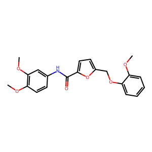 N-(3,4-dimethoxyphenyl)-5-[(2-methoxyphenoxy)methyl]furan-2-carboxamide structure