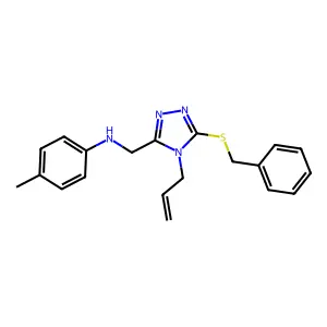N-[(5-benzylsulfanyl-4-prop-2-enyl-1,2,4-triazol-3-yl)methyl]-4-methylaniline structure