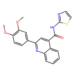 2-(3,4-dimethoxyphenyl)-N-(1,3-thiazol-2-yl)quinoline-4-carboxamide structure