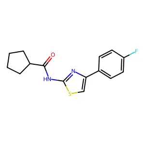N-[4-(4-fluorophenyl)-1,3-thiazol-2-yl]cyclopentanecarboxamide structure